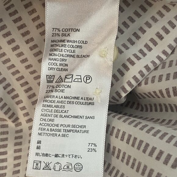 Tommy Bahama Island Modern Fit Mens  XXL Cotton Silk Button Up Shirt Brown White - Picture 13 of 13